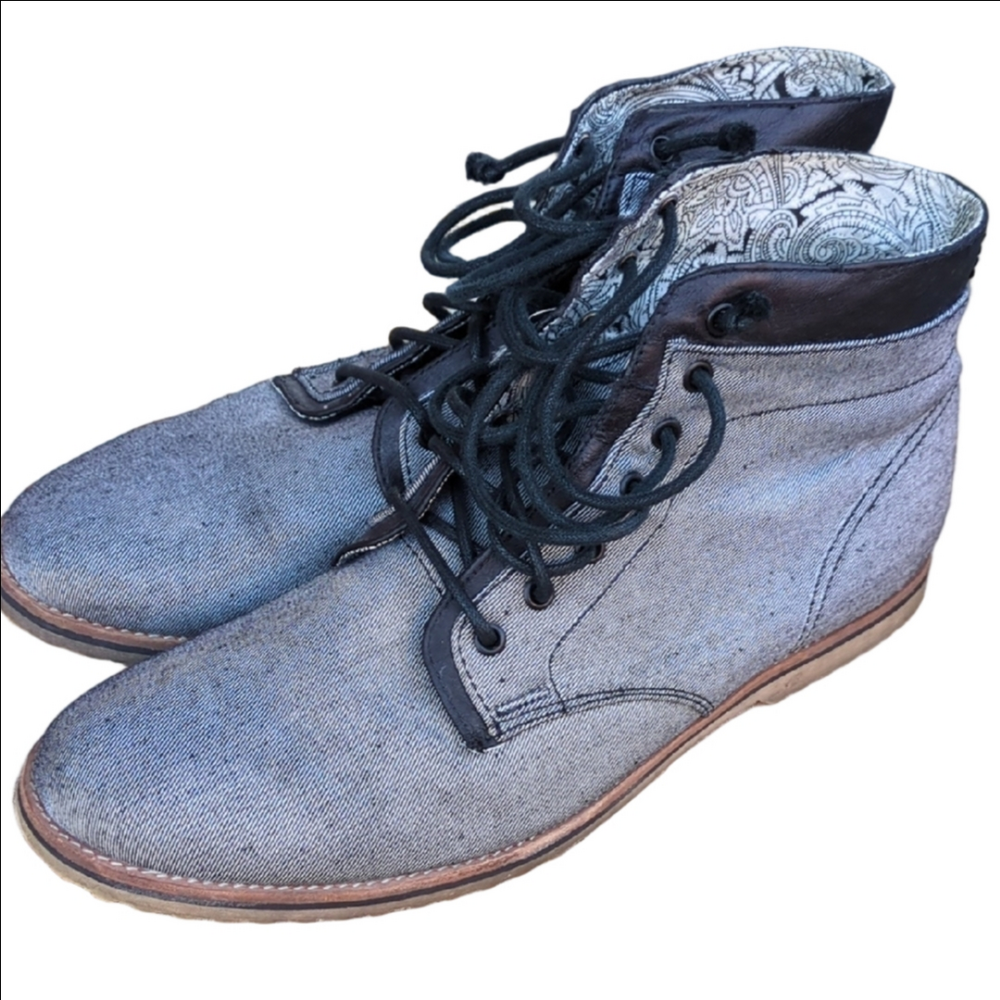 Stylish Gray‎ Denim Men's Boots